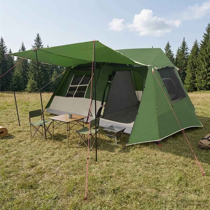 vidaXL - Tunneltent - Groen - 400 - x - 278 - x - 182 - cm