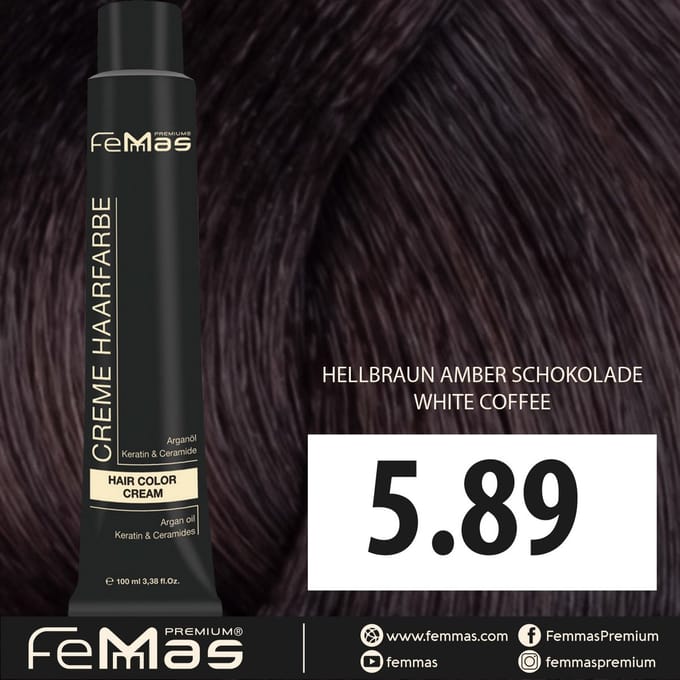Femmas (5.89) - Haarverf - Chocolade Amber Lichtbruine - 100ml