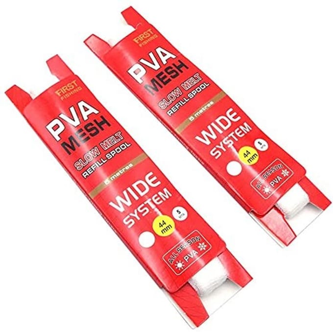 Dailygoods- PVA-net 5 meter - navulverpakking 2 stuks - speciaal nestnet voor aas - micro mesh constructie - wateroplosbaar - breedte 44 mm - Vissersnet