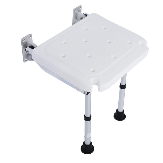 Chaise de douche pliante, tabouret de salle de bain mural, banc de douche antidérapant pour personnes âgées et enceintes white