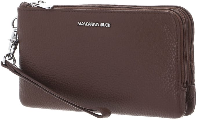 MANDARINA DUCK accessoiretas Mellow Leather Pouch Milk Chocolate donkerbruin