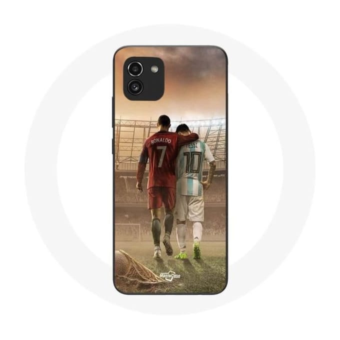 Coque - Maniacase - Samsung Galaxy A03 - Noir - Souple - Cristiano Ronaldo Messi GOAT noir