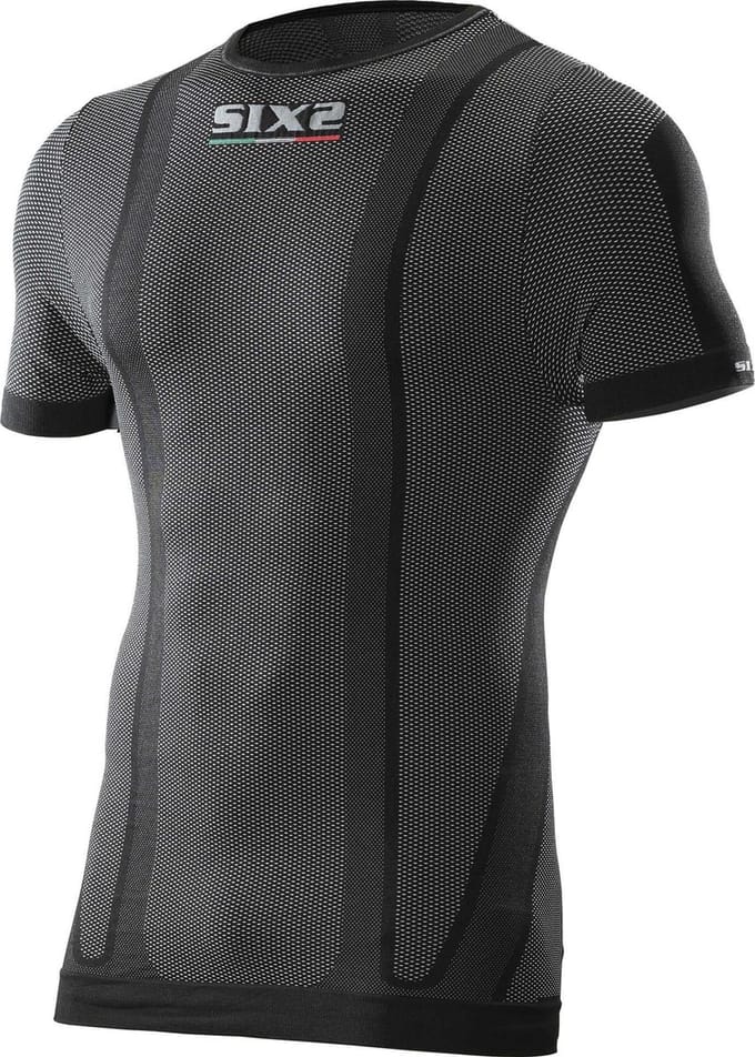 SIXS CLASSIC CARBON / Zweethemd korte mouw zwart-S