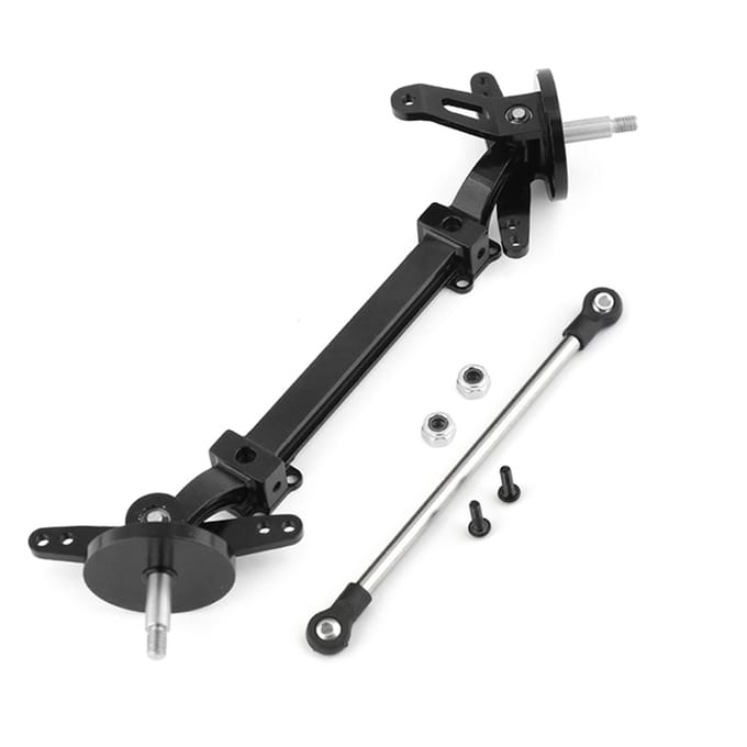 Geen Stuurbekrachtiging Aandrijfas Kit, 1:14 Schaal Metalen Vooras Stuurstang Set Vervanging voor zilver