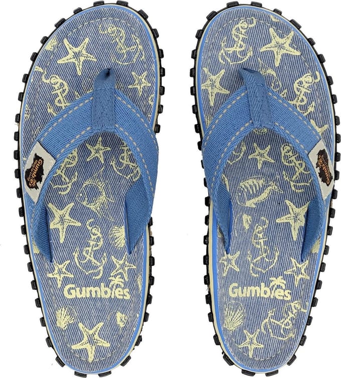 Gumbies - Teenslippers Dames - Seashell - Blauw/Geel - Maat 42