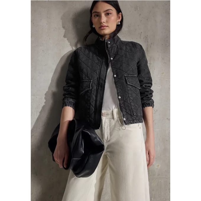 Denim jack in gewatteerde look