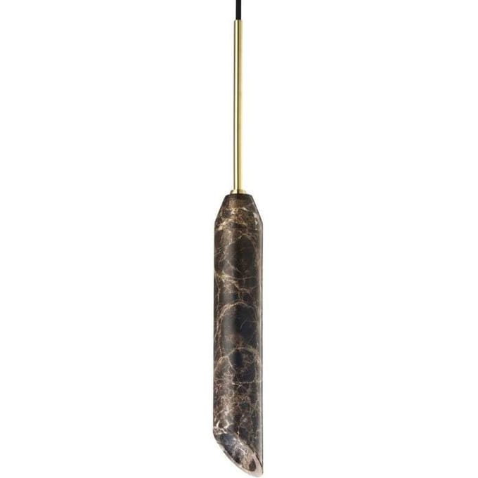DESIGN BY US Hanglamp Marble Art, bruin, marmer, hoogte 30 cm, Ø 5 cm