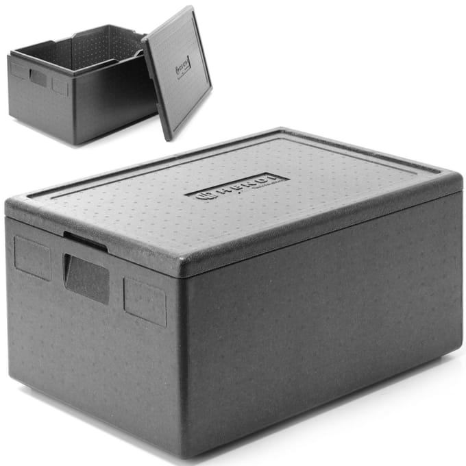 Hendi Kitchen Line - Isolatiecontainer - GN 1/1 80 L - Zwart - Ergonomische Handgrepen