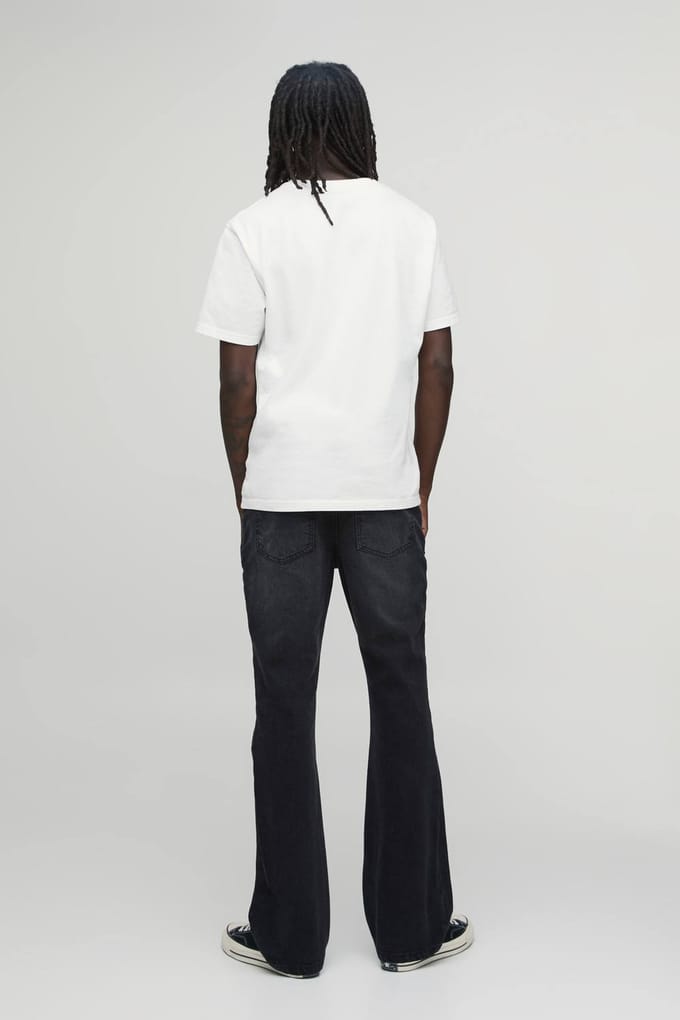 Essential Slim Flare Rigid Jeans | Washed Black | Size 48R