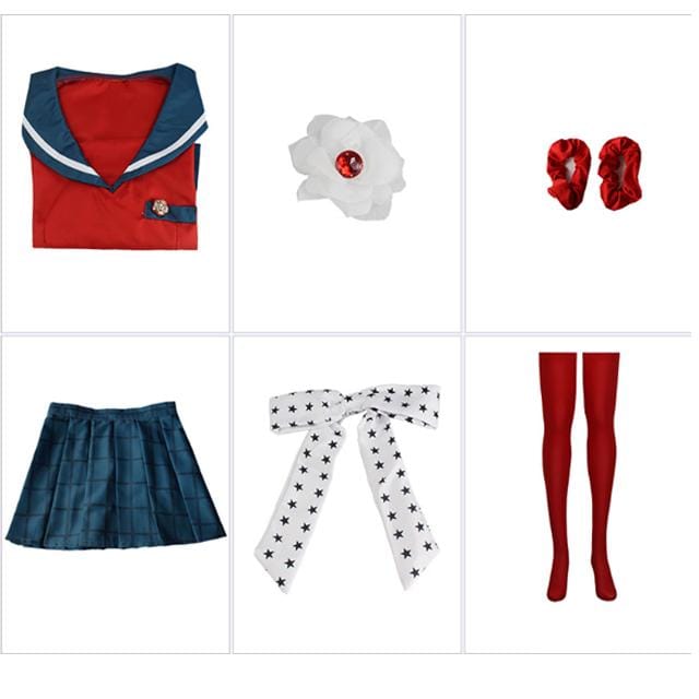 Ensemble uniforme d'école pour filles, Anime Danganronpa Harukawa Maki, Costume de Cosplay XXL white