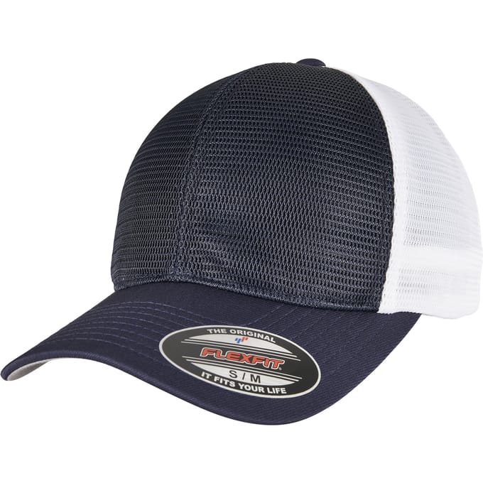 Flexfit 360 Tweekleurige Omnimesh Cap (Marine / Wit)