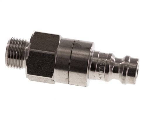 RVS DN 5 Luchtkoppeling Insteeknippel G 1/8 inch Buitendraad Double Shut-Off - CLP5-M-S-SV-018