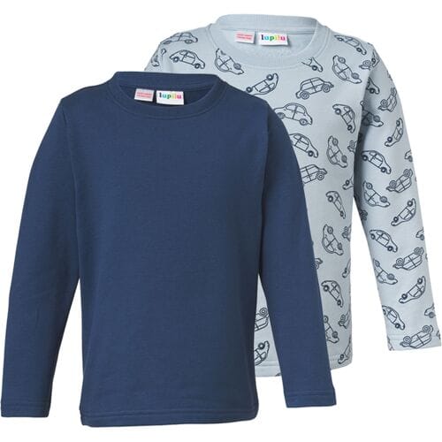 LUPILU Set van 2 kinder thermoshirts (Donkerblauw/blauw, 122/128)