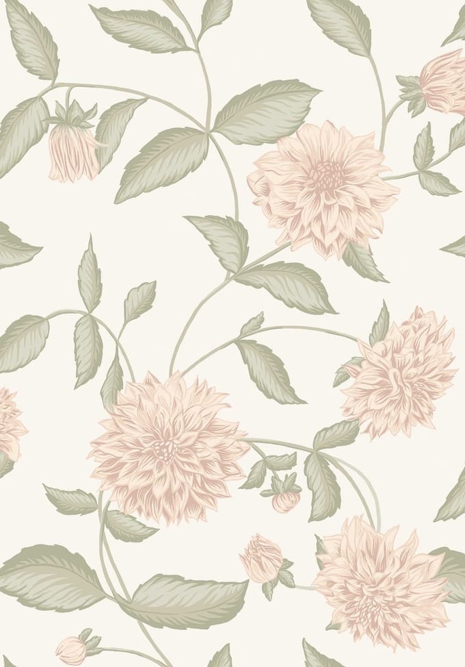 Boråstapeter Vliesbehang 5718 - Orangeri - Botanisch Roze - 53cm x 10.05m