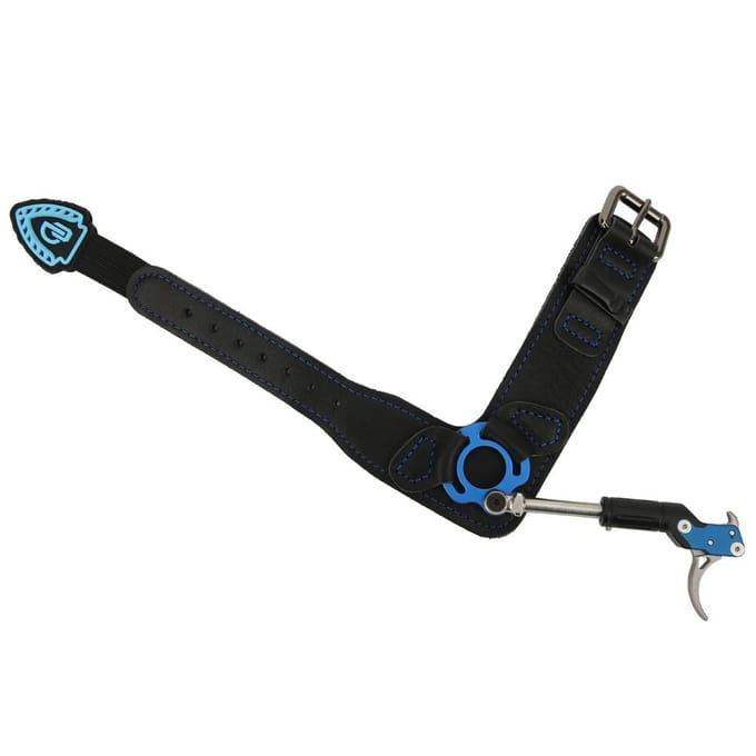 Blauwe Aluminiumlegering Leer Comfortabel Verstelbare Lengte Boog Trekker Polsband Boogschieten Release