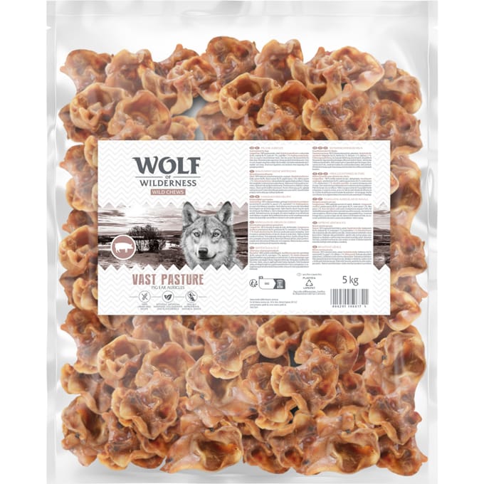 5kg Wolf of Wilderness varkensoorschelpen "Vast Pasture" hondensnacks