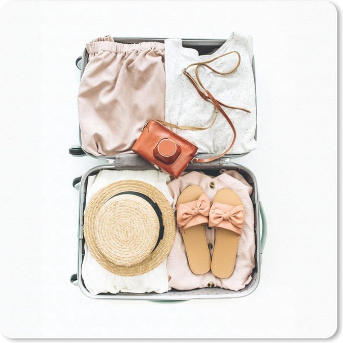 Muismat 20x20 cm - Mousepad Koffer - Camera - Slippers - Muismatten