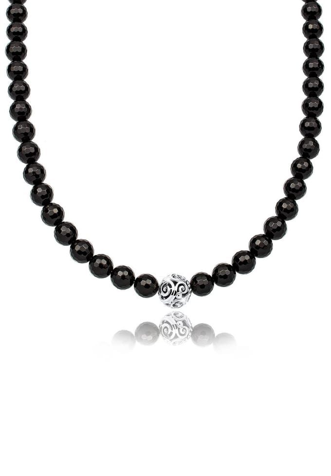 Elli - Halsketting - Dames Bal Ornament Onyx in 925 Sterling Zilver - Dames