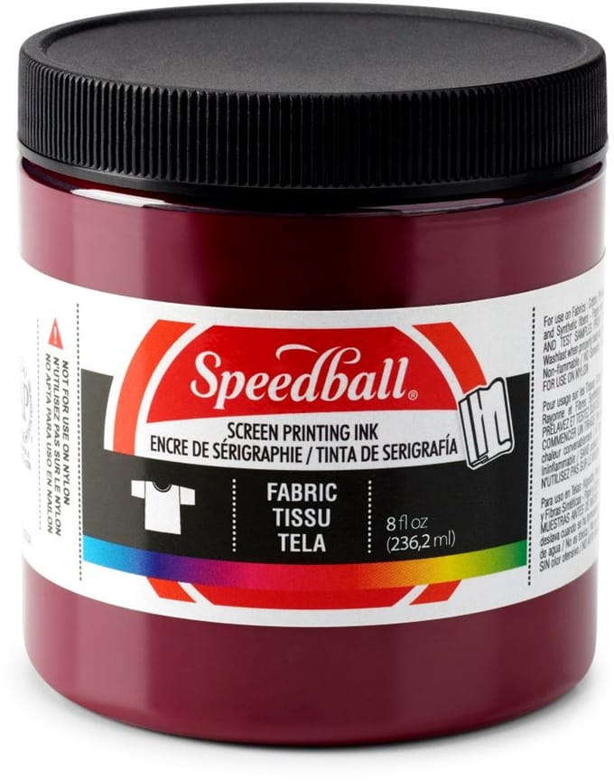 Fabric ink burgundy screen printing -Speedball