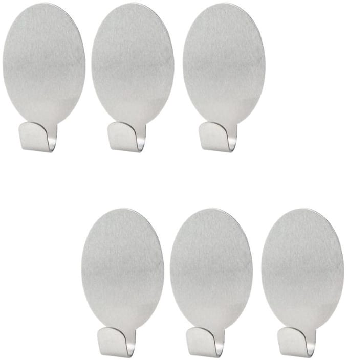 Set van 6 universele ovale zelfklevende haken Fackelmann Tecno