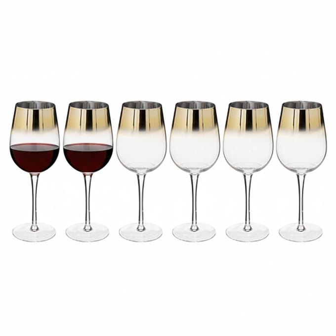 Secret de Gourmet Wijnglas - Arya Goud - Set van 6 - 38cl