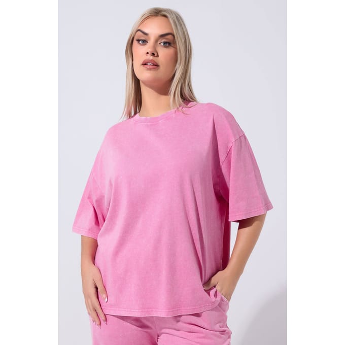 Limited Collection Roze Acid Wash Tshirt Size 46