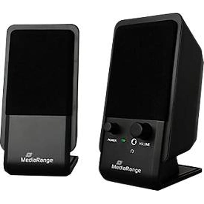 MediaRange-bureauluidspreker MROS352, 2 x 3 W, USB 2.0, stekkeraansluiting, zwart