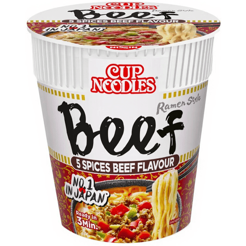 Nissin Cup Noodles - Five Spices Beef Noedels - Instant Noodles - 8 stuks