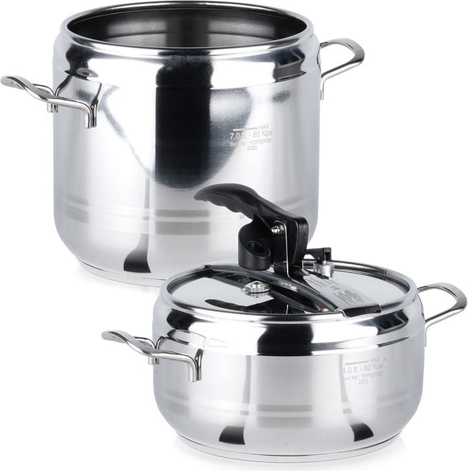 Snelkookpan Edelstaal PROFI 4+7 l 2 stuks - Pressure Cooker Kookpan