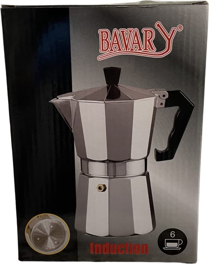 Bavary – espressomaker – 1 Alu – inductie – expresso – 6 koppen