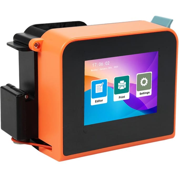 Bisofice mini-handheldprinter Draagbare inkjetprinter 600 DPI High Definition inkjetcodeprinter oranje