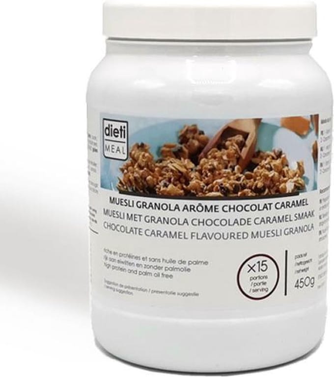 Dieti Muesli & Pudding Chocolade en Caramel - 450 gram - Maaltijdvervanger