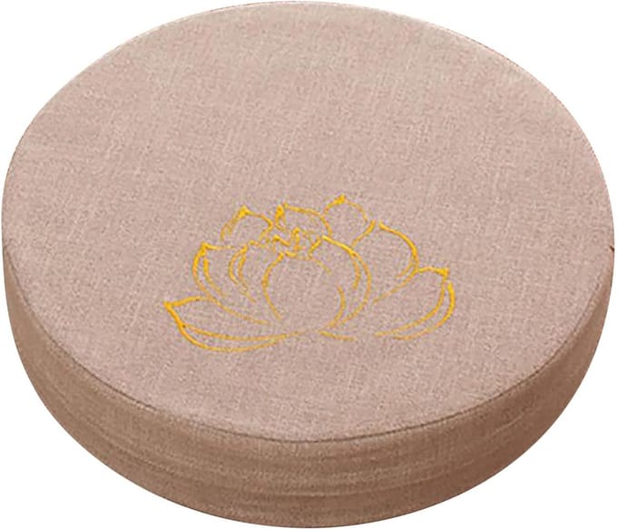 Meditatie Kussen - Vloerkussen Zitkussen - Ontspanning Thuis - Traditioneel Ontwerp - 40cm Diameter 6cm Hoog - Beige