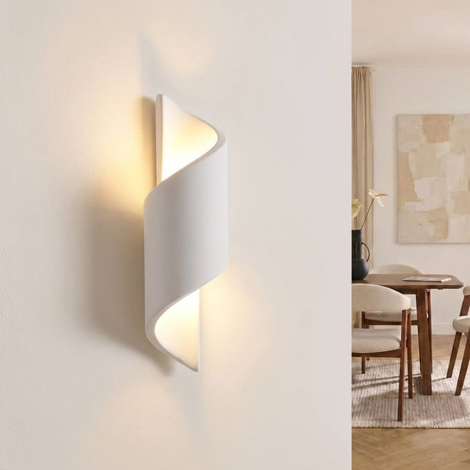 Lindby - wandlamp - 1licht - Gips - H: 35 cm - G9 - wit