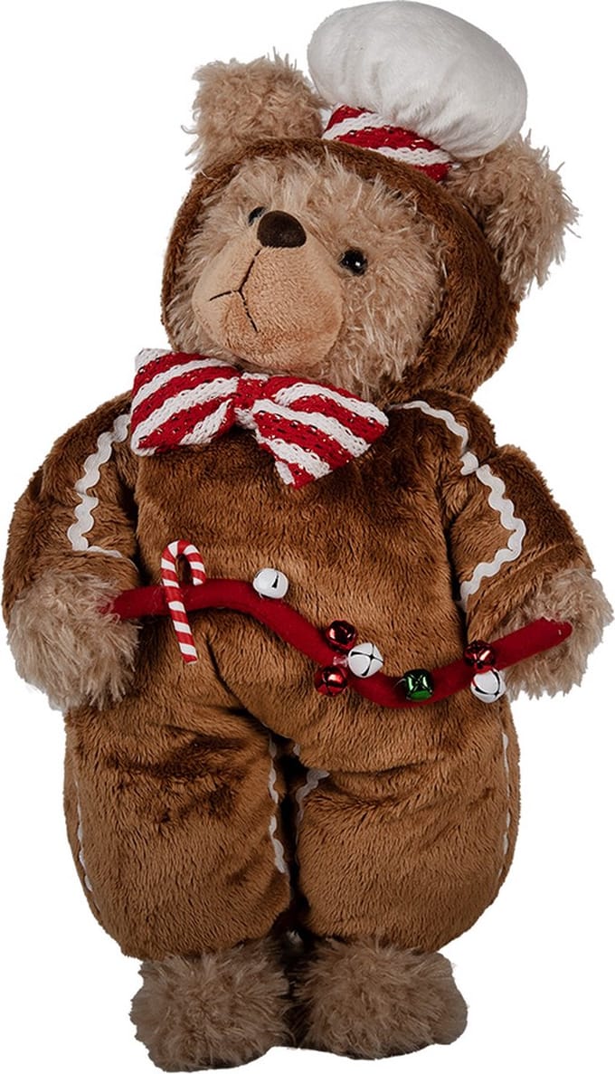 Clayre & Eef Kerstdecoratie Beeld Beer 43 cm Bruin Kunststof