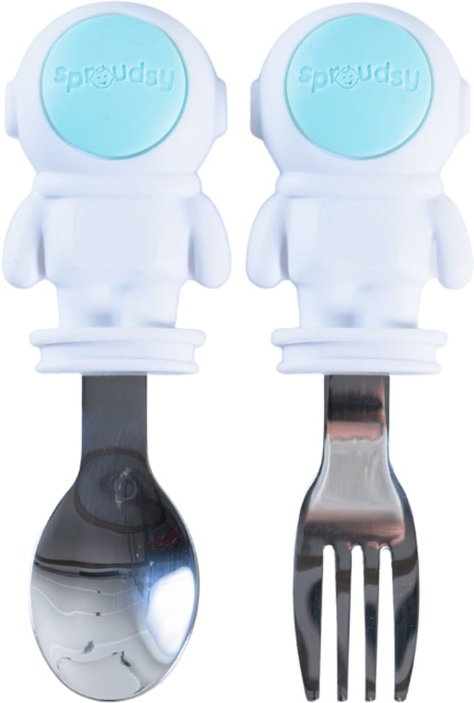 Sproudsy Bestekset Space – Kinderbestek – Kinderservies - Baby – Turquoise