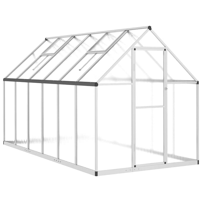 vidaXL - Tuinkas - met - basisframe - 334x169x195 - cm - aluminium - zilverkleurig