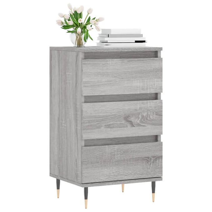 vidaXL - Dressoir - 40x35x70 - cm - bewerkt - hout - grijs - sonoma