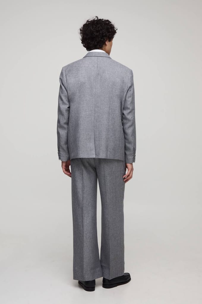 Oversized Double Breasted Suit Blazer | Grey | Size XS