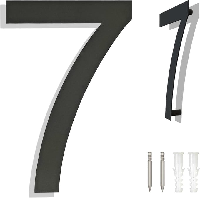 Huisnummer - Adrescijfer Deurnummer - Moderne Woning - Groot Geborsteld - 254mm Hoog - Zwartgrijs