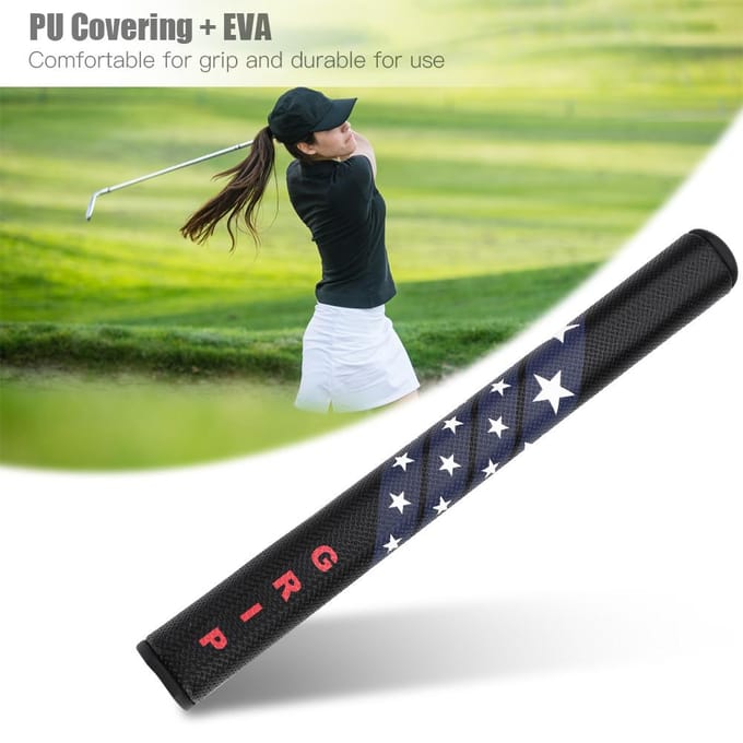 Accessoire de remplacement de poignée de putter de club de golf confortable et antidérapant recouvert de PU(Noir) gray