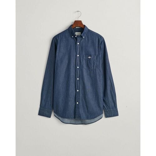 Gant Overhemd Indigo Chambray Button Down Donker Indigo / male