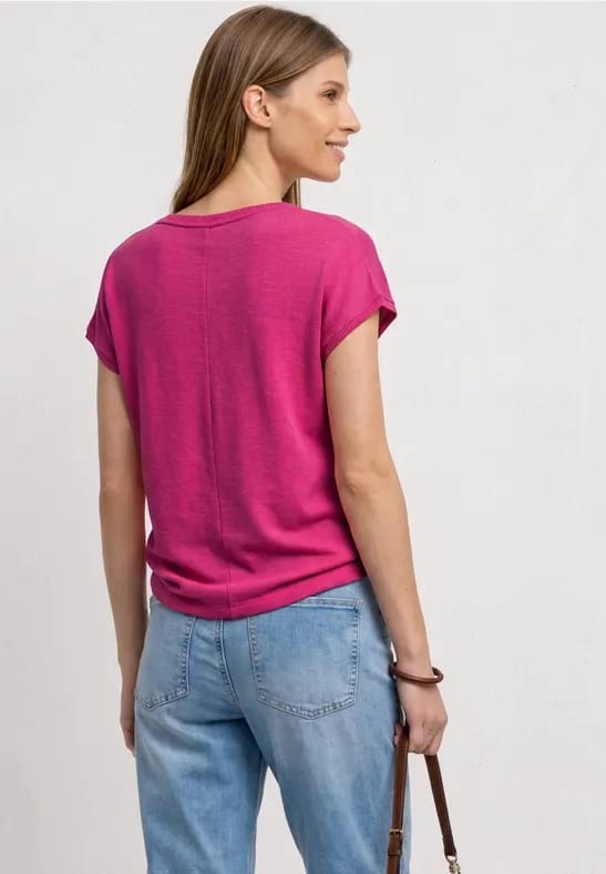 Shirt met ronde hals en losse schouders