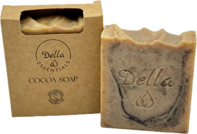 Della Essentials Cacao Zeep - Romige Handgemaakte Zeep - Biologisch & Vegan - Zeepblok 100 gram