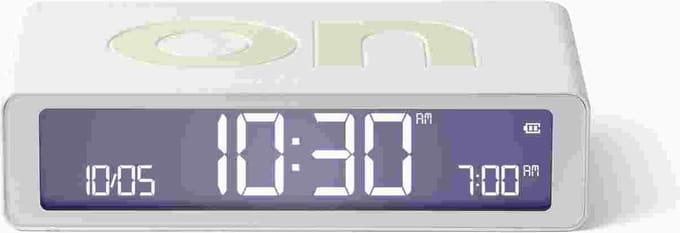 Lexon Flip Classic ON OFF omkeerbare oplaadbare Wekker - Wit