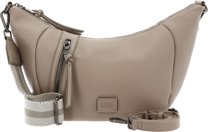 FREDsBRUDER Leren schoudertas Bestie Banana Bag Sandy Taupe