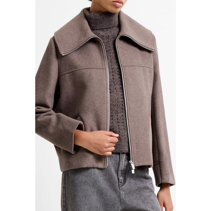 French Connection Devita Wool Collared Coat Taupe Brown Taupe Brown Taglia: 18 | Giacche invernali Outlet | Donna | Nero