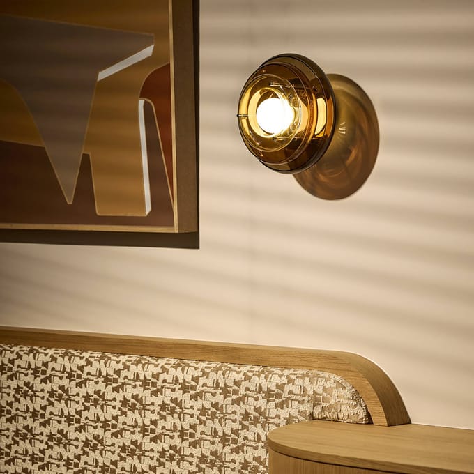 MARKET SET wandlamp Sunset Ø 28 cm, amber, glas, E27