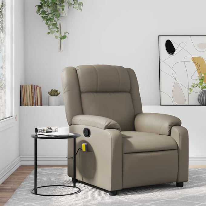 vidaXL - Massagestoel - verstelbaar - kunstleer - cappuccinokleurig