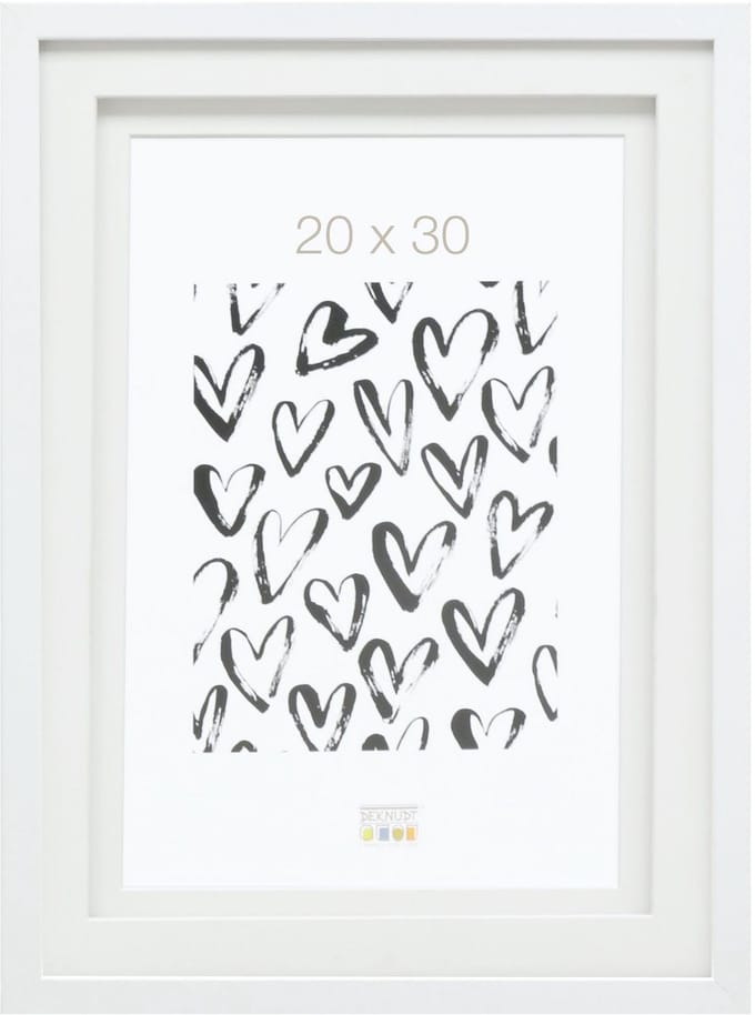 Deknudt Frames fotolijst S65KK1 P1 - wit met passe-partout - 20x30 cm